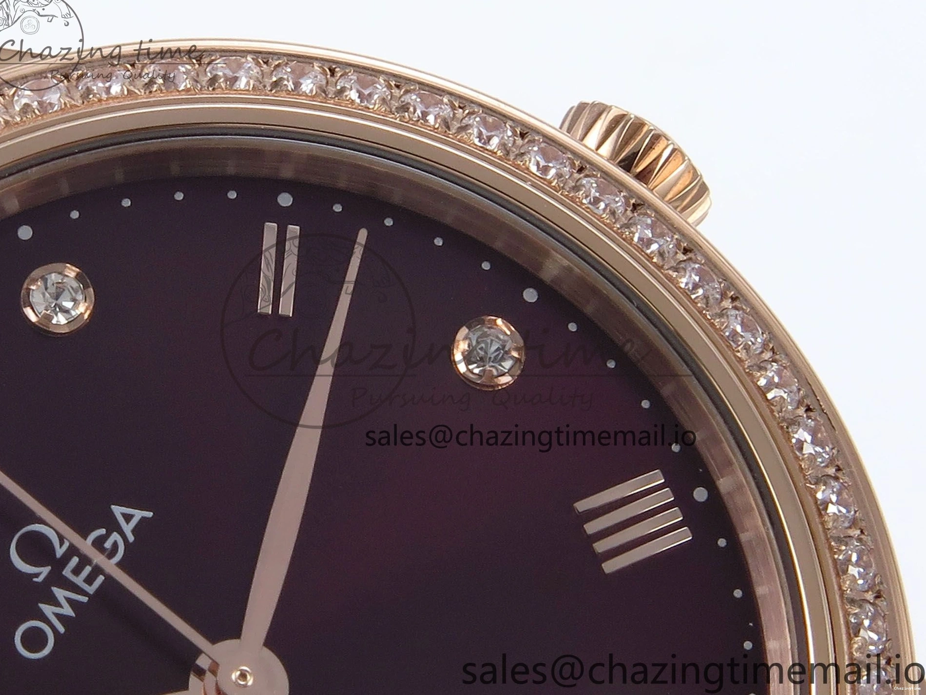 0205 De Ville Prestige Ladies RG VSF 1:1 Best Edition Brown Diamonds Dial on RG Bracelet A Sophisticated 7681
